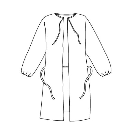 Kappler ProVent Wrap Around Gown, Elastic Wrists, White, 2X, 50PK PVS112WH--2X